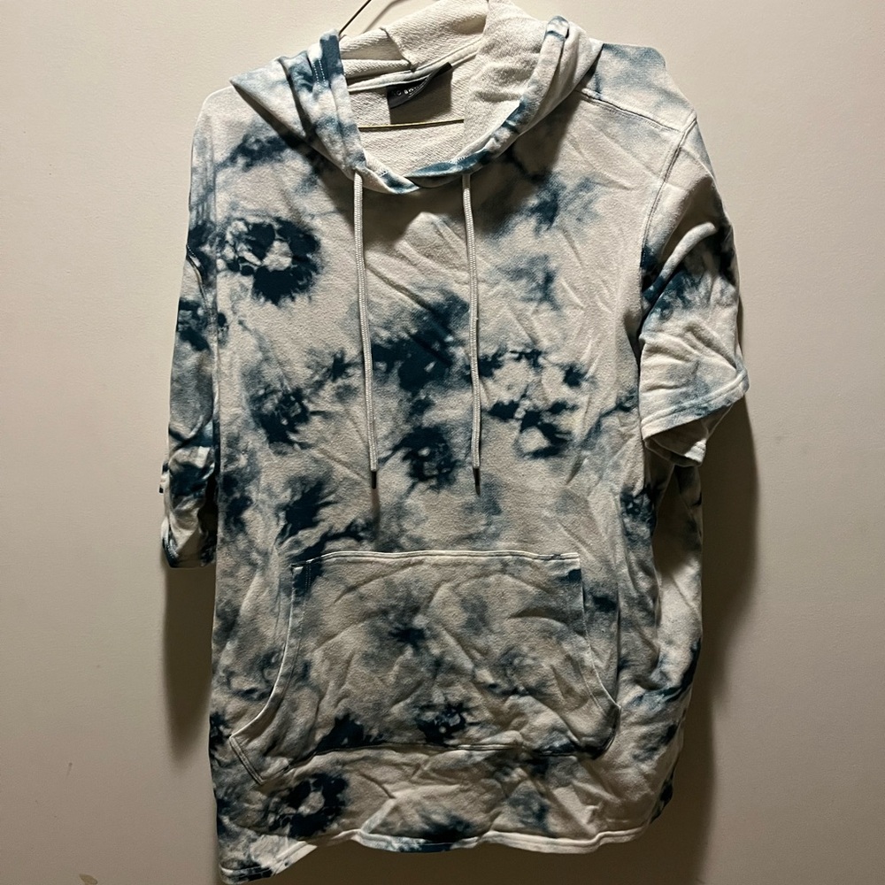 No Boundaries Tie-Dye Hoodie Sweater - Blue and White